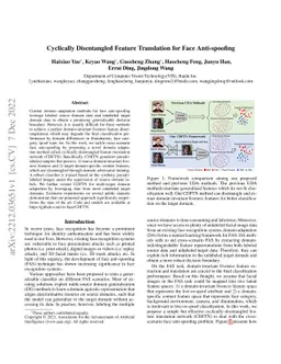 Cyclically Disentangled Feature Translation for Face Anti-spoofing
