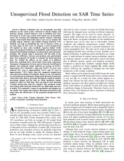 Unsupervised Flood Detection on SAR Time Series