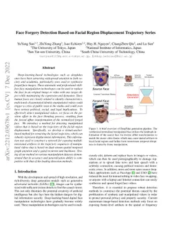 Face Forgery Detection Based on Facial Region Displacement Trajectory
  Series