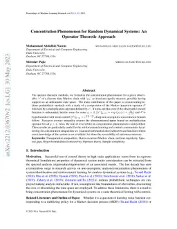 Concentration Phenomenon for Random Dynamical Systems: An Operator
  Theoretic Approach