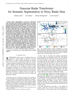 Gaussian Radar Transformer for Semantic Segmentation in Noisy Radar Data