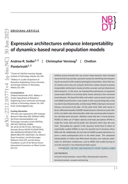Expressive architectures enhance interpretability of dynamics-based
  neural population models