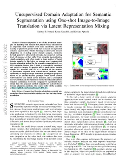 Unsupervised Domain Adaptation for Semantic Segmentation using One-shot
  Image-to-Image Translation via Latent Representation Mixing