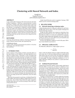Clustering with Neural Network and Index