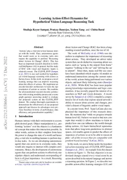 Learning Action-Effect Dynamics for Hypothetical Vision-Language
  Reasoning Task