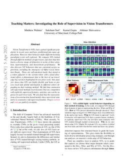 Teaching Matters: Investigating the Role of Supervision in Vision
  Transformers