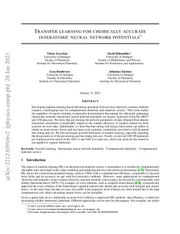Transfer learning for chemically accurate interatomic neural network
  potentials