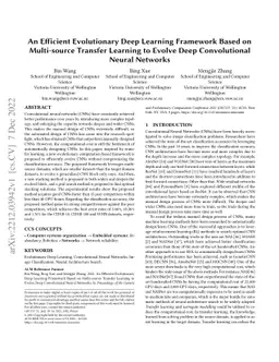 An Efficient Evolutionary Deep Learning Framework Based on Multi-source
  Transfer Learning to Evolve Deep Convolutional Neural Networks