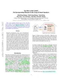 Too Slow to Be Useful? On Incorporating Humans in the Loop of Smart
  Speakers