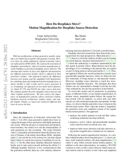 How Do Deepfakes Move? Motion Magnification for Deepfake Source
  Detection