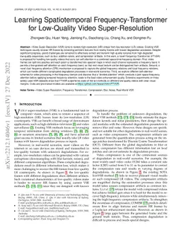 Learning Spatiotemporal Frequency-Transformer for Low-Quality Video
  Super-Resolution
