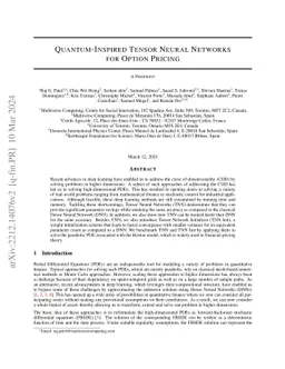 Quantum-Inspired Tensor Neural Networks for Option Pricing