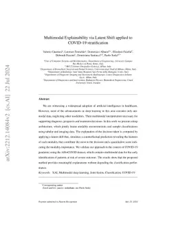 Multimodal Explainability via Latent Shift applied to COVID-19
  stratification