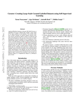 Curator: Creating Large-Scale Curated Labelled Datasets using
  Self-Supervised Learning