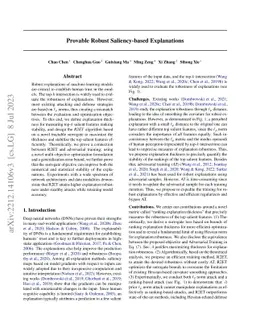Provable Robust Saliency-based Explanations