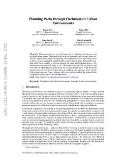 Planning Paths through Occlusions in Urban Environments