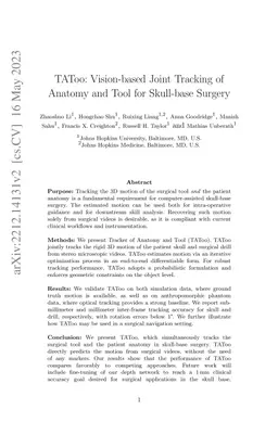 TAToo: Vision-based Joint Tracking of Anatomy and Tool for Skull-base
  Surgery