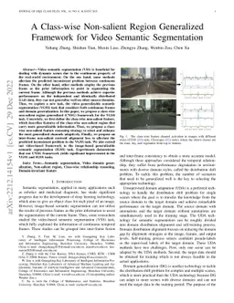 A Class-wise Non-salient Region Generalized Framework for Video Semantic
  Segmentation