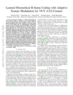 Learned Hierarchical B-frame Coding with Adaptive Feature Modulation for
  YUV 4:2:0 Content