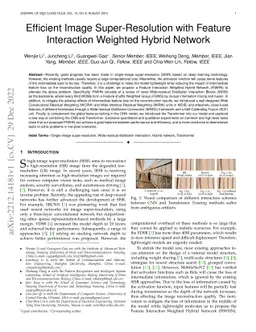 Efficient Image Super-Resolution with Feature Interaction Weighted
  Hybrid Network