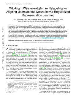 WL-Align: Weisfeiler-Lehman Relabeling for Aligning Users across
  Networks via Regularized Representation Learning