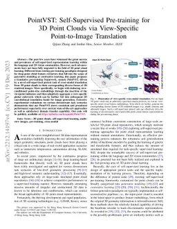 PointVST: Self-Supervised Pre-training for 3D Point Clouds via
  View-Specific Point-to-Image Translation