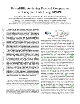 TensorFHE: Achieving Practical Computation on Encrypted Data Using GPGPU