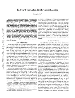 Backward Curriculum Reinforcement Learning