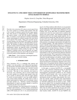 StyleTTS-VC: One-Shot Voice Conversion by Knowledge Transfer from
  Style-Based TTS Models
