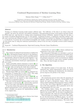 Condensed Representation of Machine Learning Data