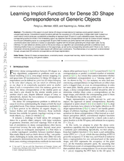 Learning Implicit Functions for Dense 3D Shape Correspondence of Generic
  Objects