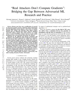 "Real Attackers Don't Compute Gradients": Bridging the Gap Between
  Adversarial ML Research and Practice