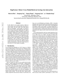 BagFormer: Better Cross-Modal Retrieval via bag-wise interaction