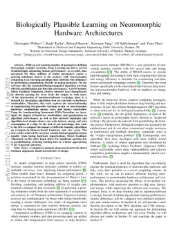 Biologically Plausible Learning on Neuromorphic Hardware Architectures