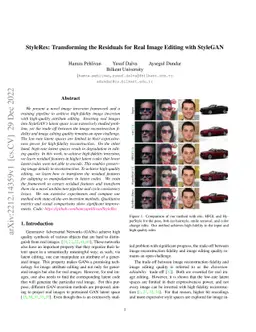 StyleRes: Transforming the Residuals for Real Image Editing with
  StyleGAN