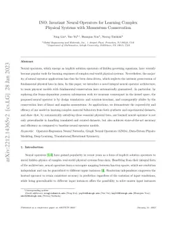 INO: Invariant Neural Operators for Learning Complex Physical Systems
  with Momentum Conservation