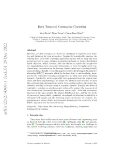 Deep Temporal Contrastive Clustering