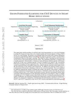 Graph Federated Learning for CIoT Devices in Smart Home Applications