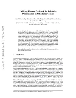 Utilizing Human Feedback for Primitive Optimization in Wheelchair Tennis