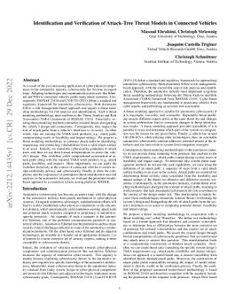Identification and Verification of Attack-Tree Threat Models in
  Connected Vehicles
