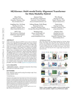 MEAformer: Multi-modal Entity Alignment Transformer for Meta Modality
  Hybrid