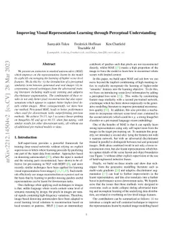 Improving Visual Representation Learning through Perceptual
  Understanding