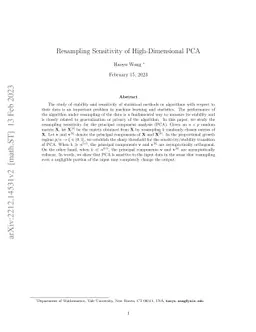 Resampling Sensitivity of High-Dimensional PCA