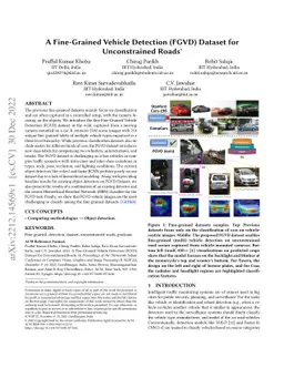 A Fine-Grained Vehicle Detection (FGVD) Dataset for Unconstrained Roads