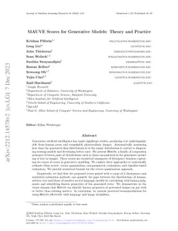 MAUVE Scores for Generative Models: Theory and Practice
