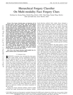 Hierarchical Forgery Classifier On Multi-modality Face Forgery Clues