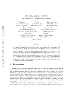 Detecting Change Intervals with Isolation Distributional Kernel