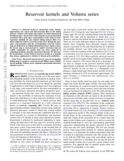 Reservoir kernels and Volterra series