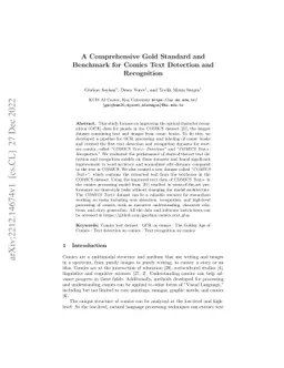 A Comprehensive Gold Standard and Benchmark for Comics Text Detection
  and Recognition