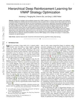 Hierarchical Deep Reinforcement Learning for VWAP Strategy Optimization